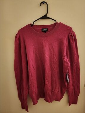 Abbott elementary Deep Raspberry Puff-Sleeve Pullover